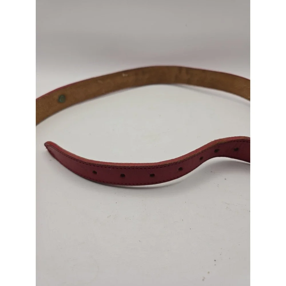 Vintage Tony Llama Red Leather Western Womens Belt 35